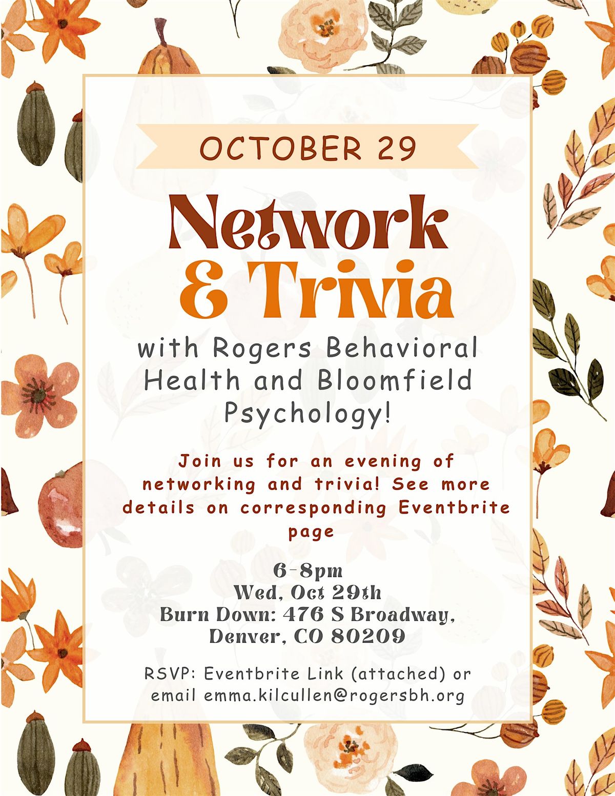 Fall Networking & Trivia!