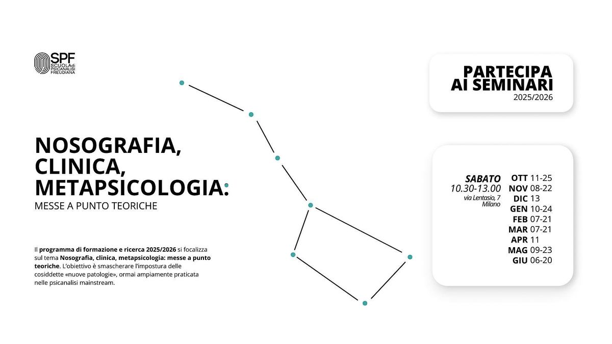 Nosografia, clinica, metapsicologia: messe a punto teoriche