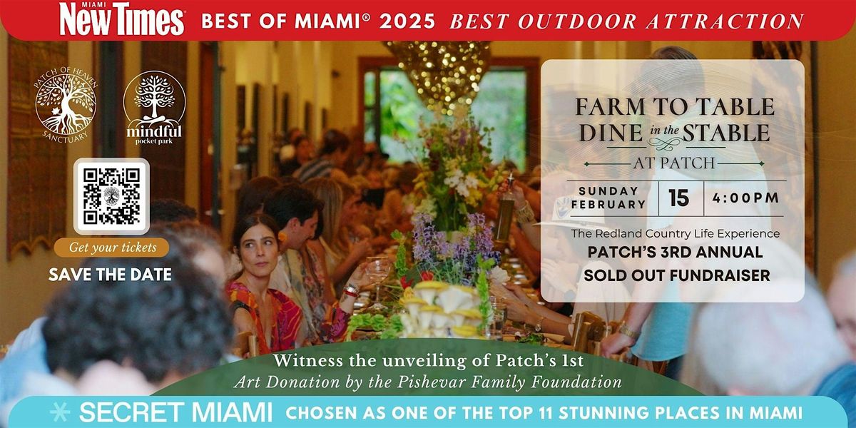 Farm To Table Dine In The Stable 3rd Annual Fundraiser at Patch