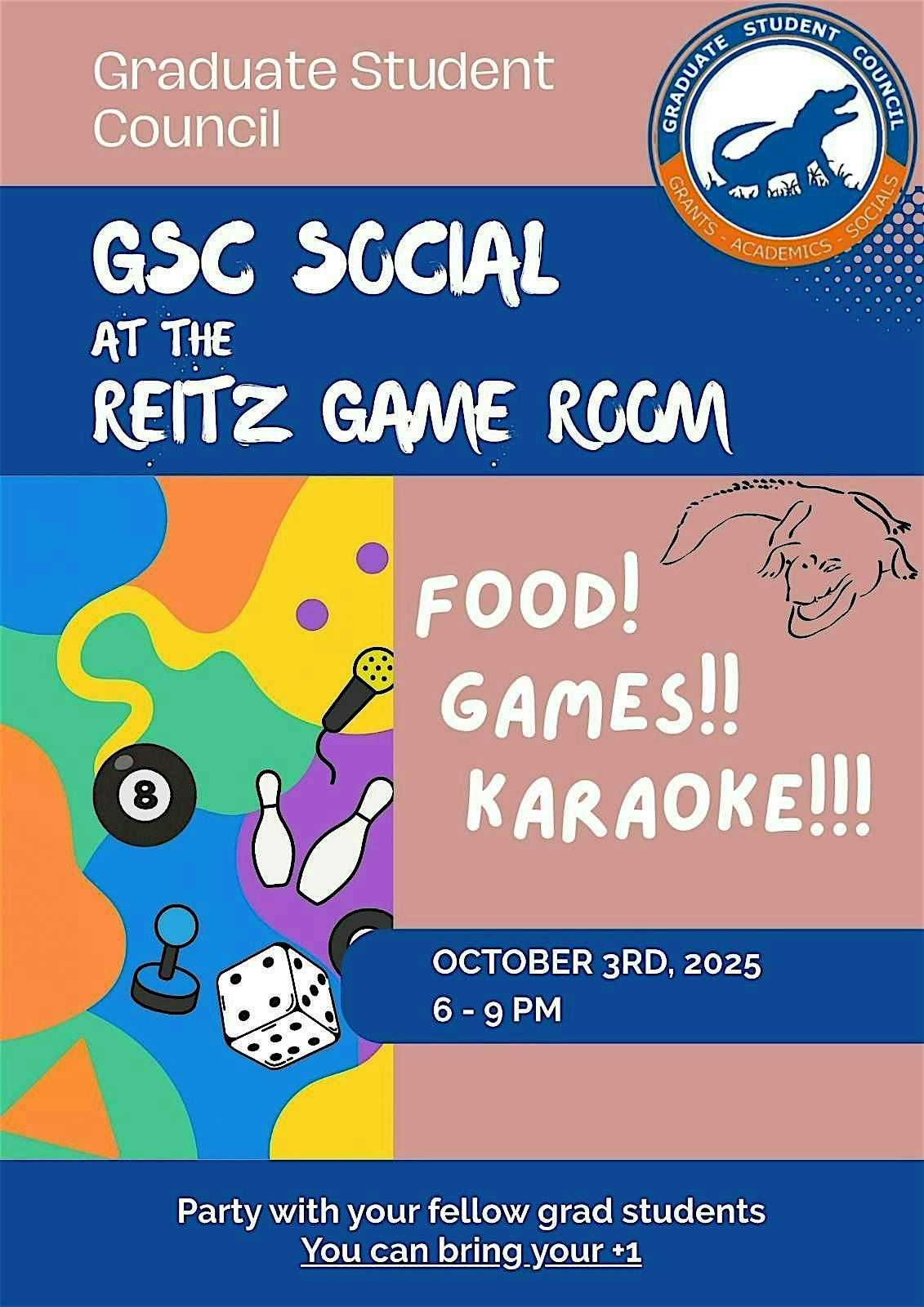 GSC SOCIAL AT THE REITZ UNION GAME ROOM