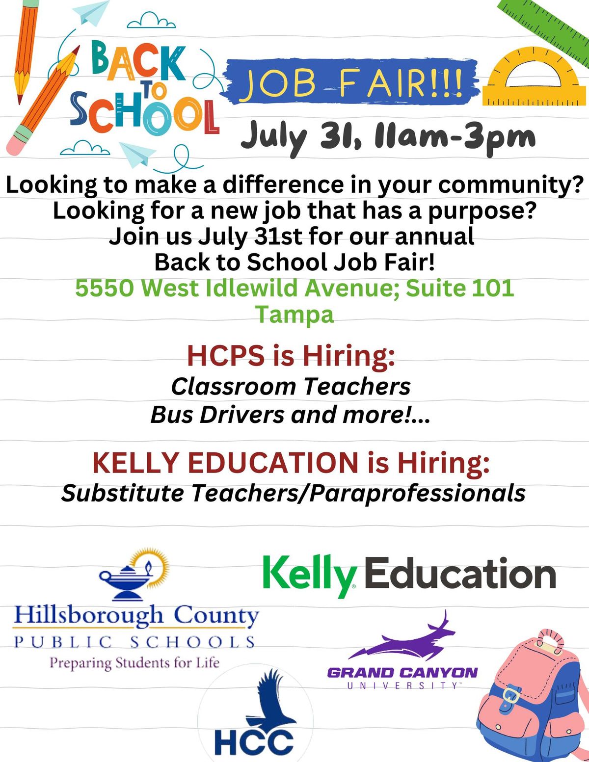 Back to School Job Fair