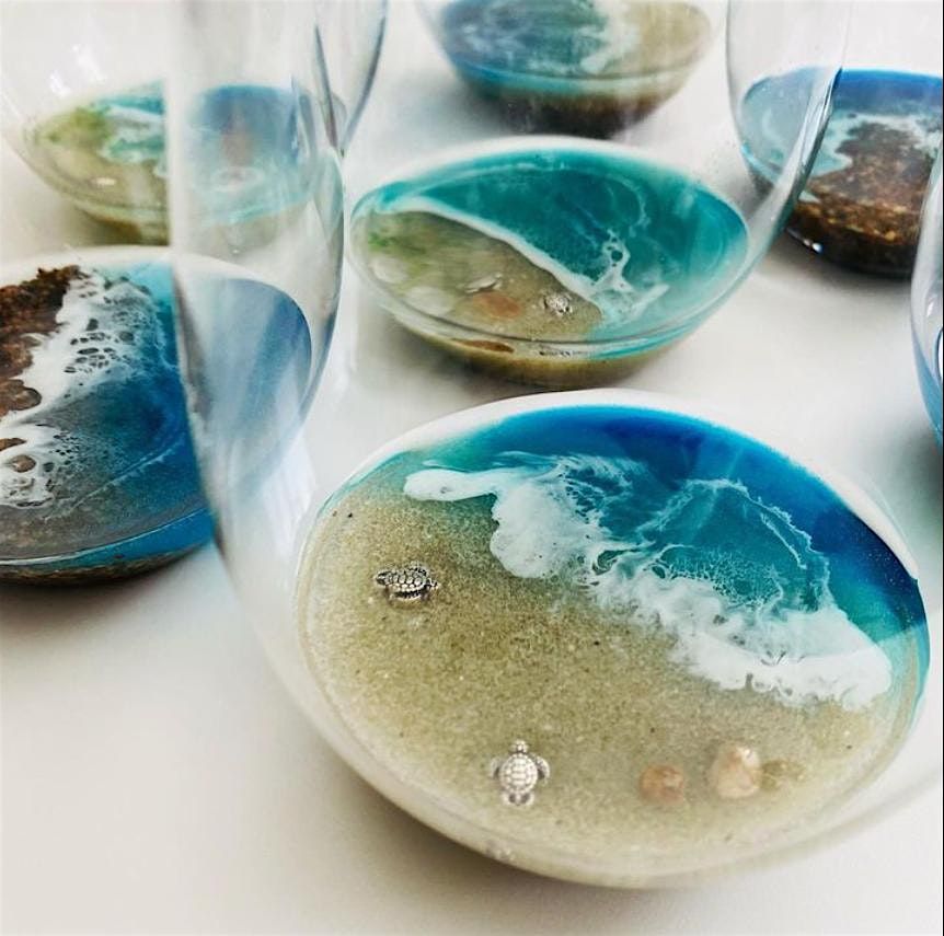 Ocean Resin Wine Glasses