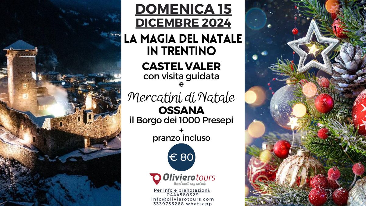 Viaggio di Natale in Trentino: Castel Valer + Ossana, il Borgo dei 1000 Presepi + pranzo di gruppo