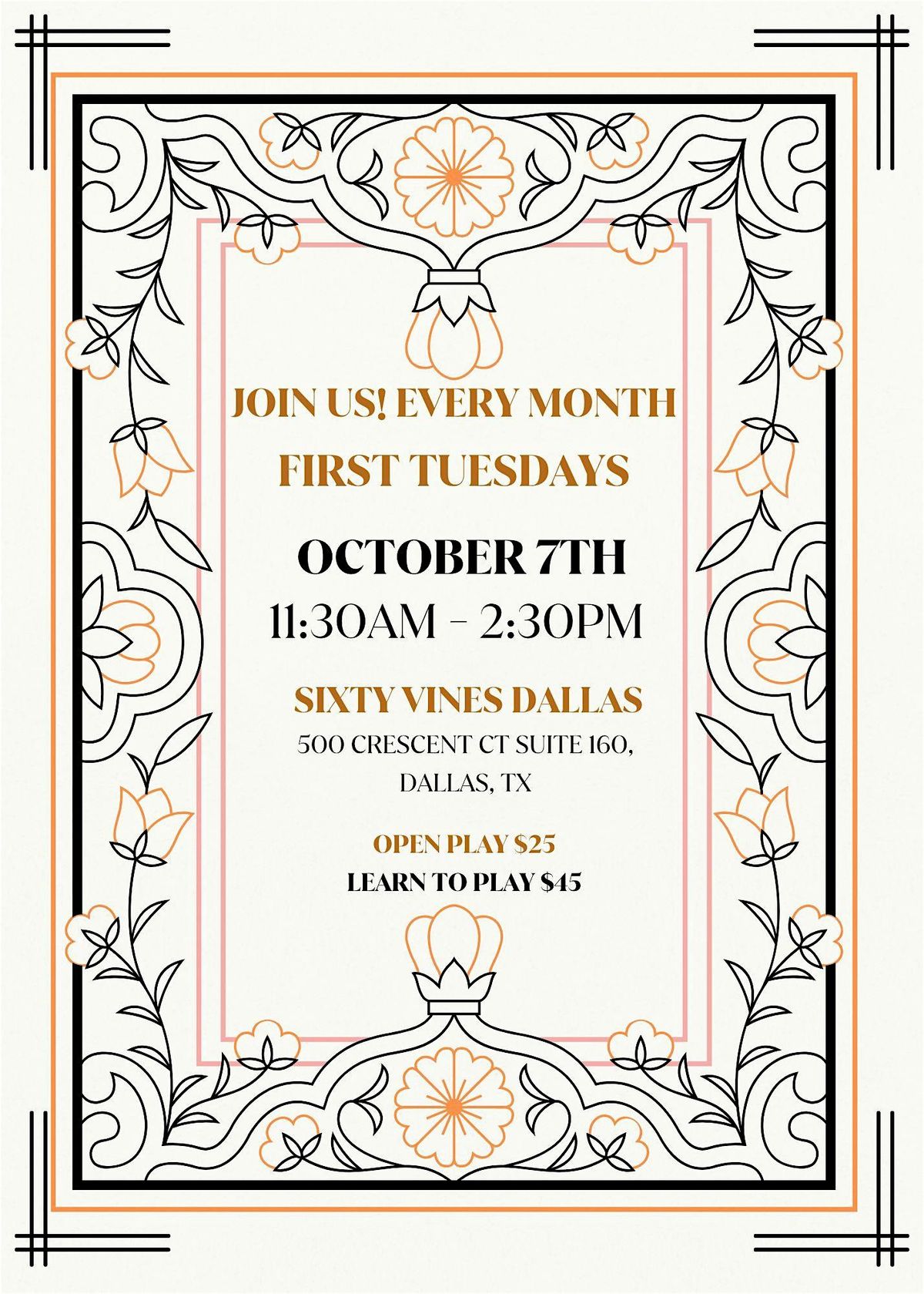 Mid-Day Mahjong @ Sixty Vines Dallas  OCT 7th