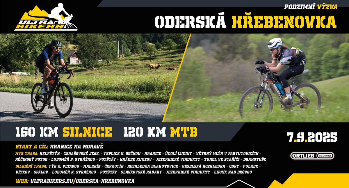 ODERSK\u00c1 H\u0158EBENOVKA - V\u00fdzva Poh\u00e1ru UB; 120km MTB \/ 160 km silnice