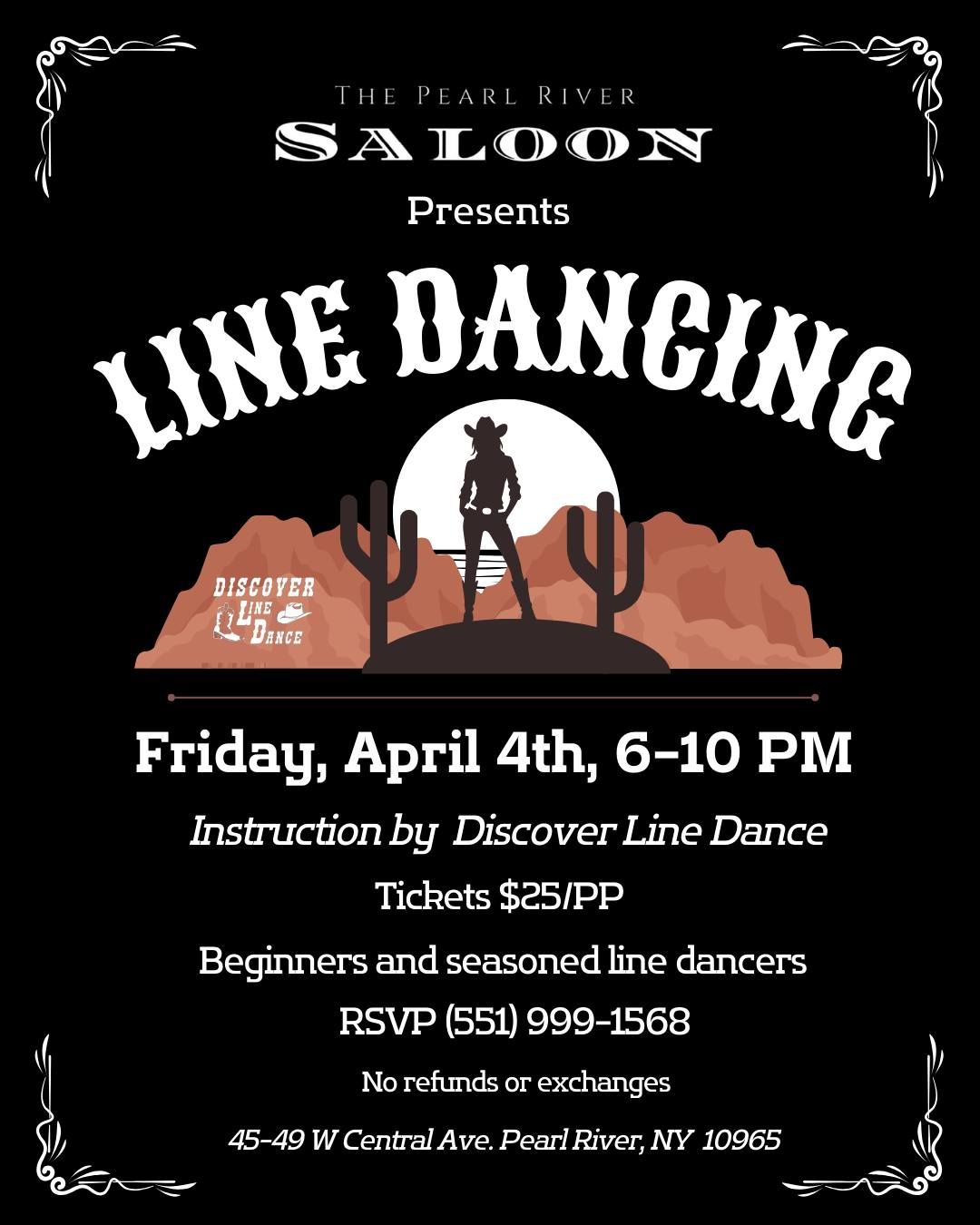 Line Dancing at The Pearl River Saloon Friday April 4th 6-10 PM