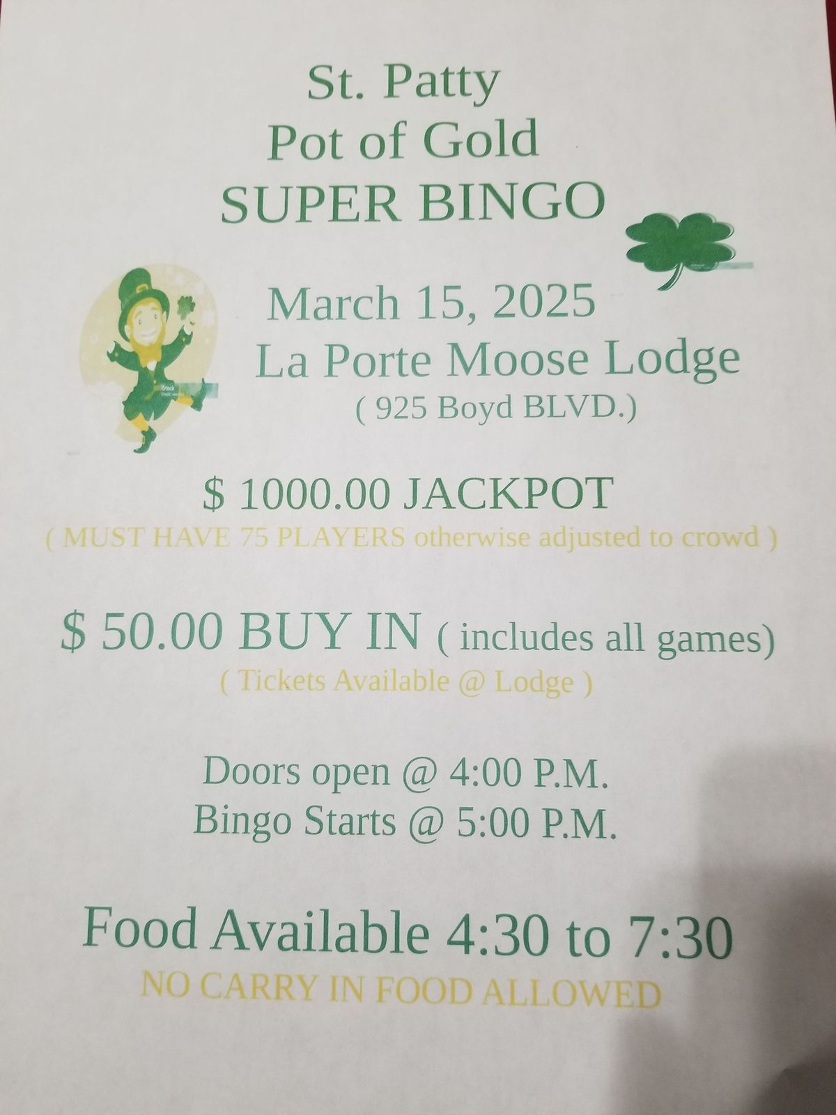 St. Patty Pot of Gold SUPER BINGO 