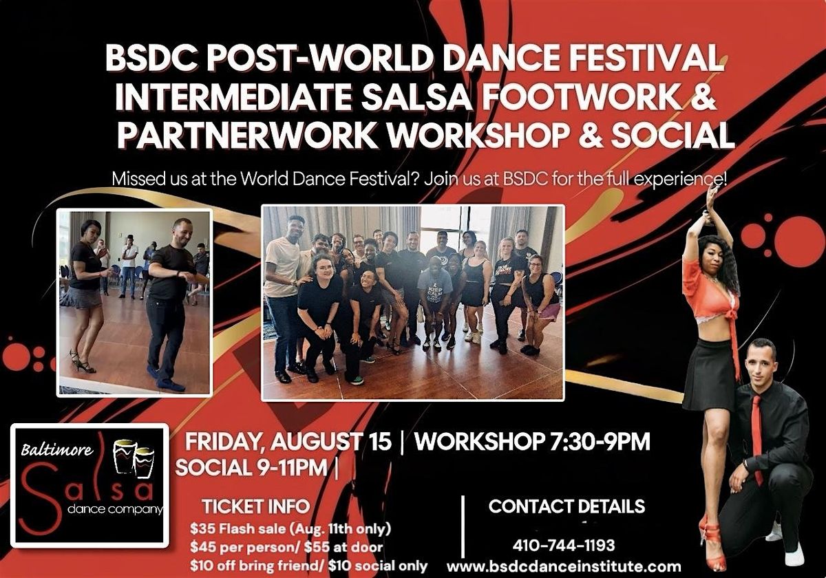 BSDC\u2019s Post World Dance Festival Workshop: Intermediate Salsa with Social!