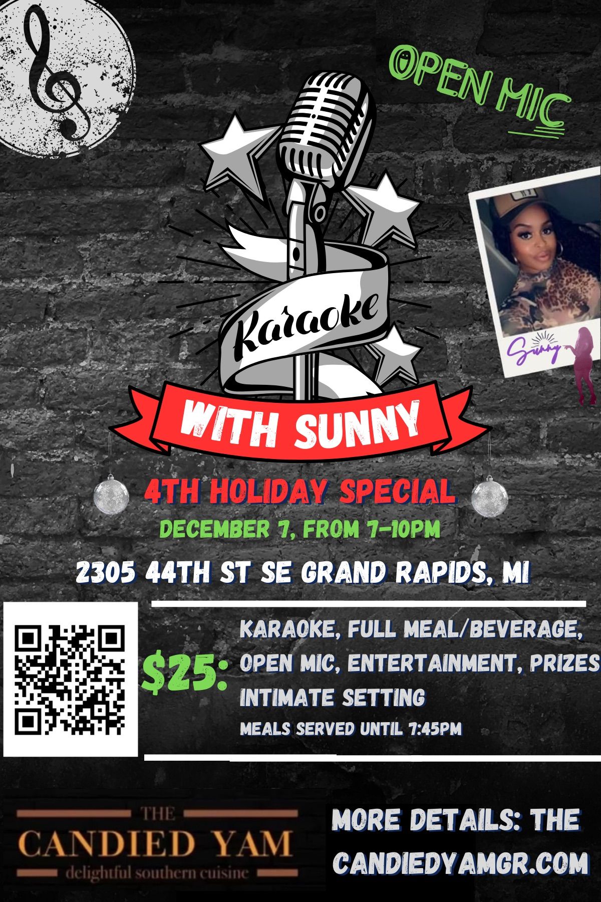 Karaoke and Open Mic w\/Sunny: 4th Holiday Special