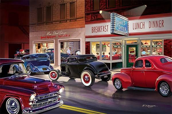 Main street coffee and cars