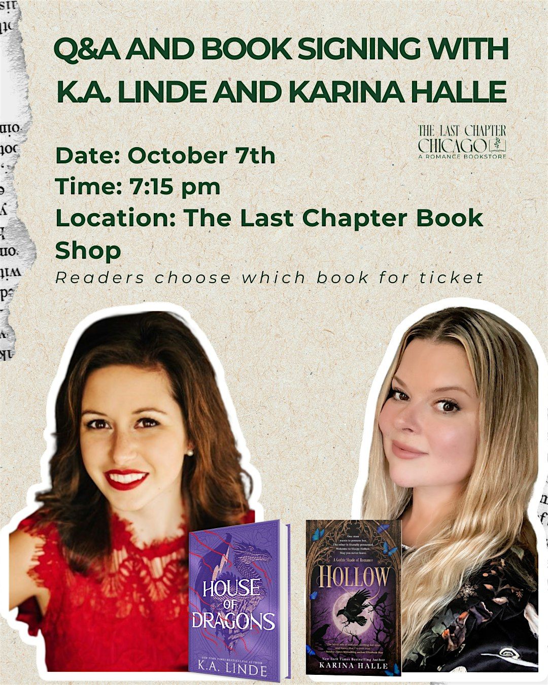 Q&A and signing with KA Linde & Karina Halle
