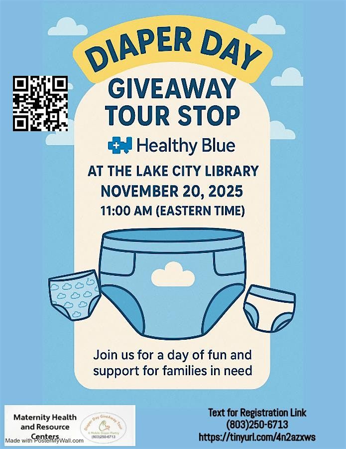 Diaper Day GiveAway Tour STOP with Healthy Blue at The Lake City Library