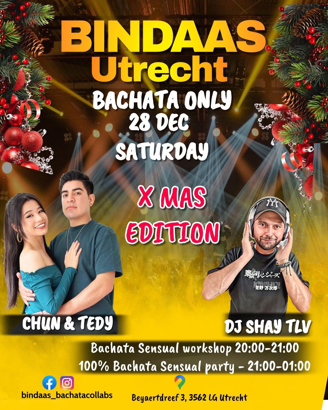 BINDAAS Utrecht ( Bachata Sensual Workshop  & Party)- Xmas \ud83c\udf85 Edition 