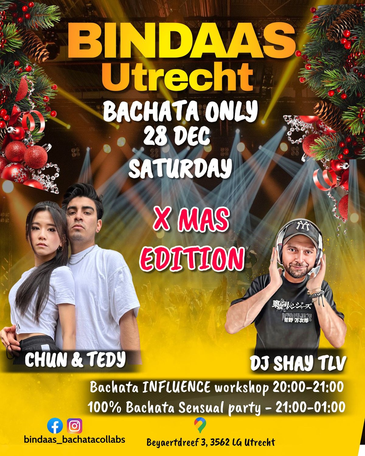 BINDAAS Utrecht ( Bachata INFLUENCE Workshop  & Party)- Xmas \ud83c\udf85 Edition 