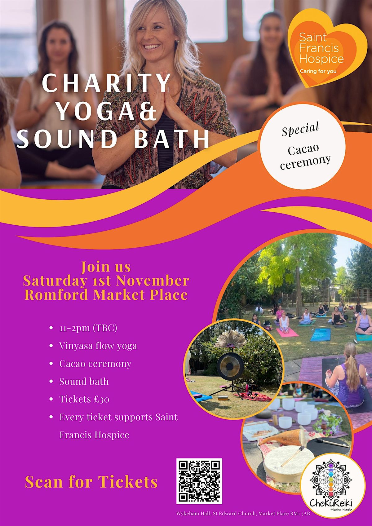 Cacao Ceremony, Yoga & Sound Bath -  In Support of Saint Francis Hospice