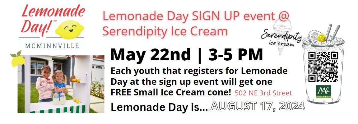 Lemonade Day SIGN UP\/REGISTRATION at Serendipity Ice Cream