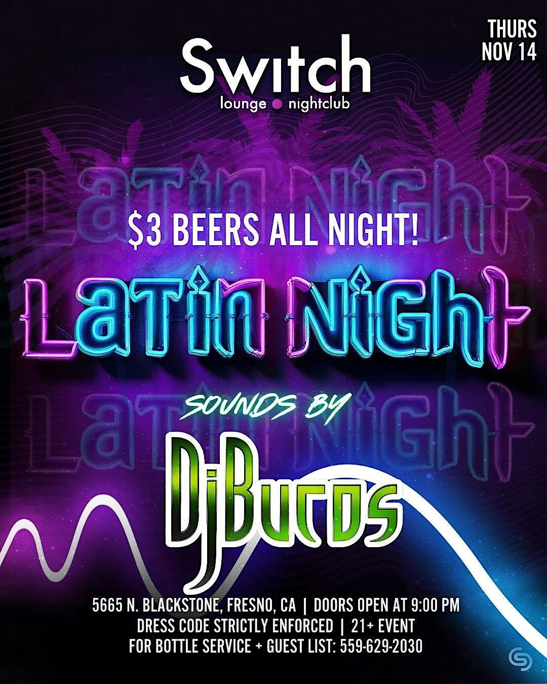 Latin Night   l    $3 Beers & No Cover All Night    l     Doors Open @ 9:00