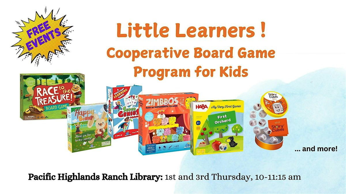 FREE EVENT: Little Players - Cooperative Board Game Program for Kids