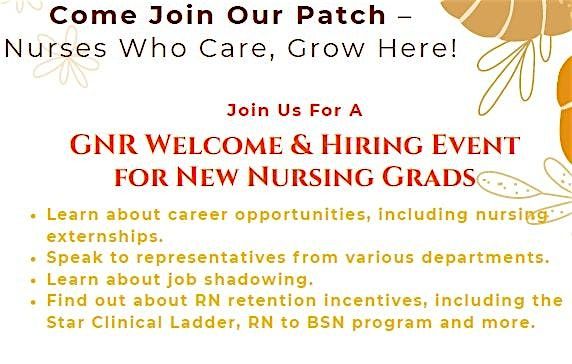 GNR Welcome & Hiring Event for New Nursing Grads