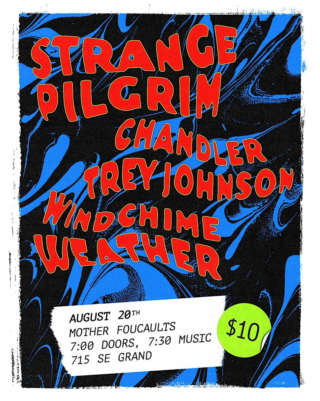 Windchime Weather, Chandler Trey Johnson,Strange Pilgrim @ Mother Foucaults