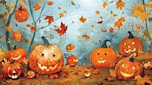 Father Child Pumpkin Painting