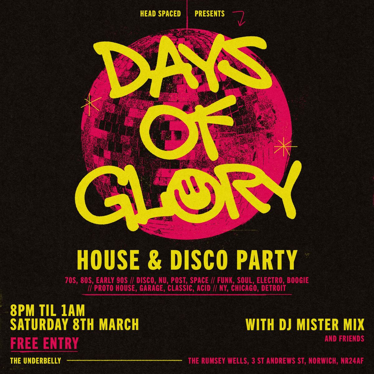 DAYS OF GLORY - Old skool house + disco party