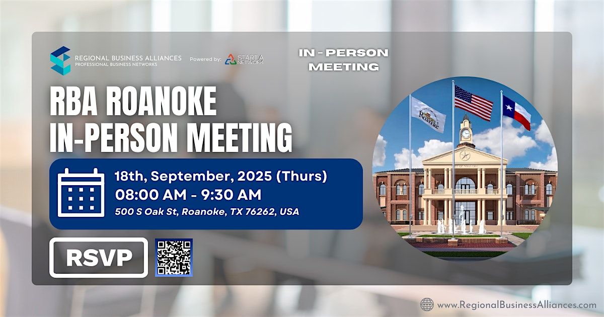 Regional Business Alliances Roanoke Weekly Networking Meeting
