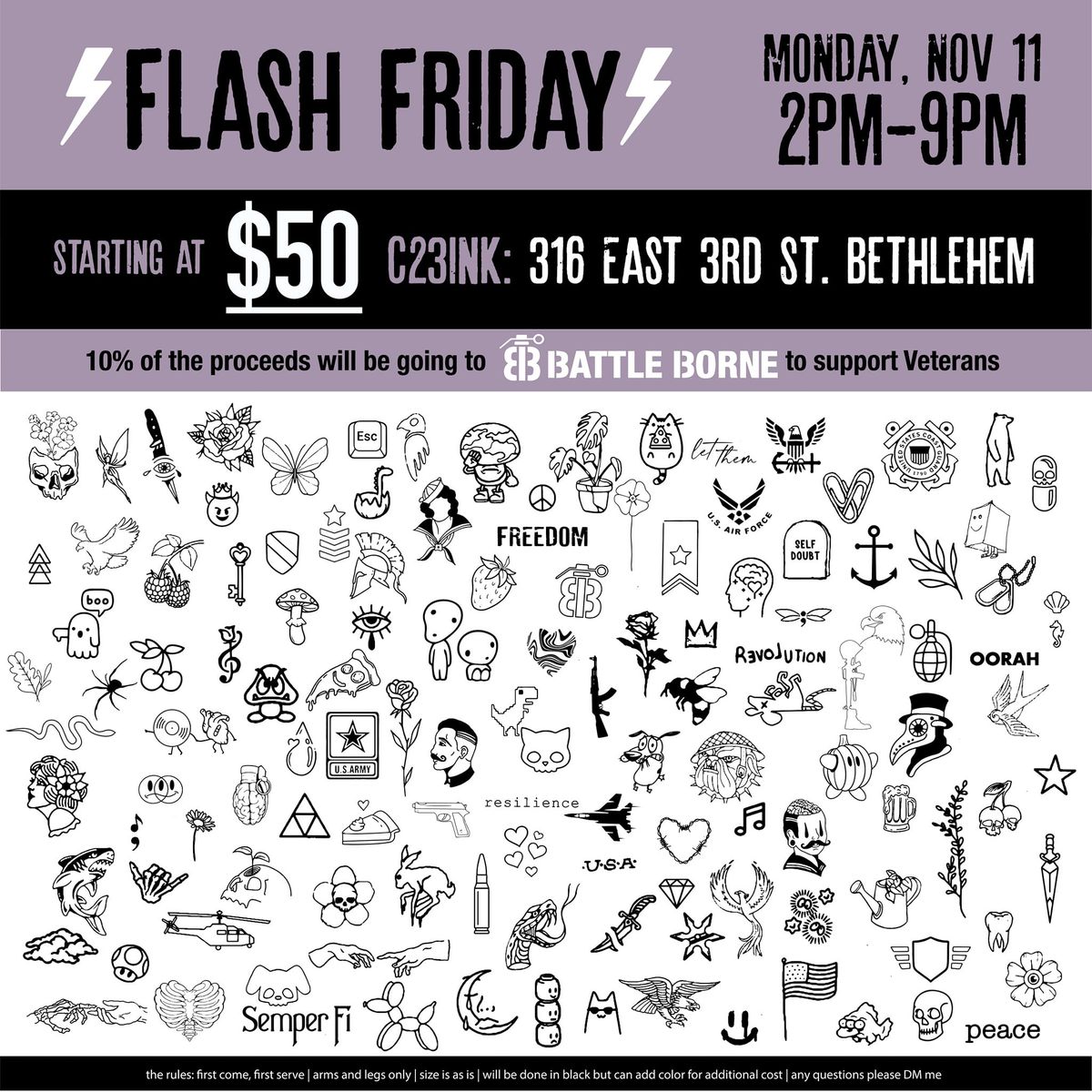 Veterans Day Flash Tattoo Event 