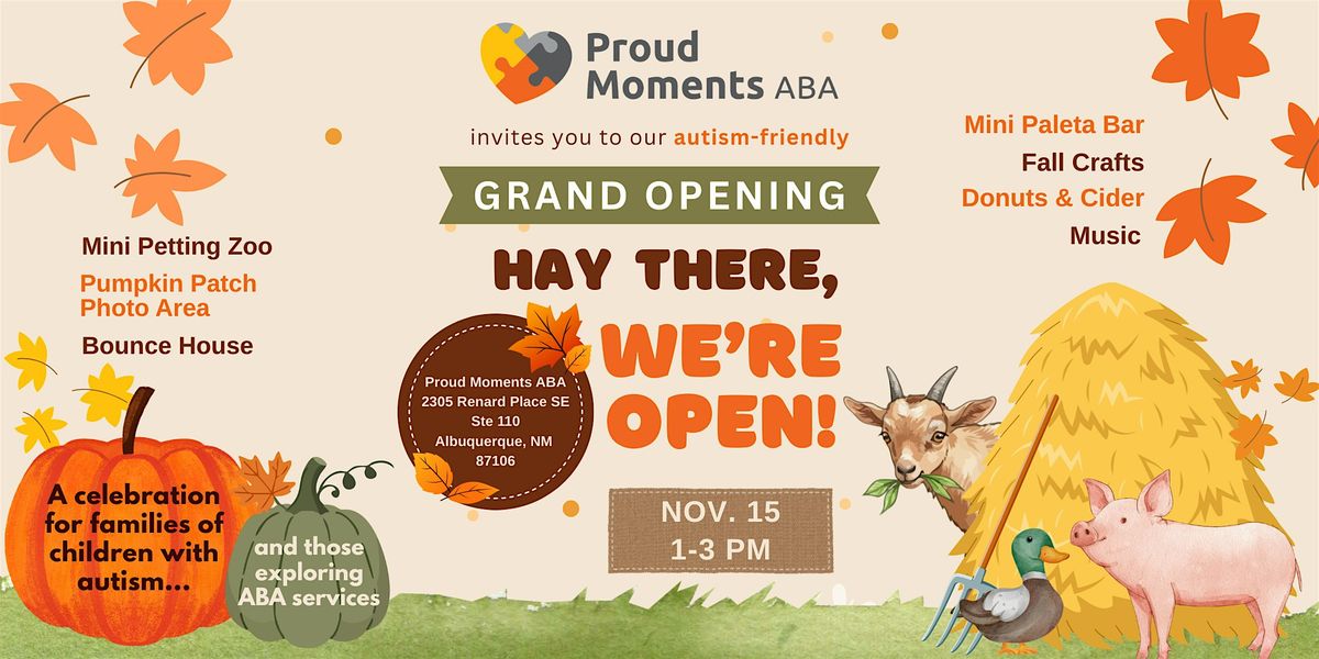 Autism-Friendly Grand Opening Fall Festival \u2013 Proud Moments ABA Sunport