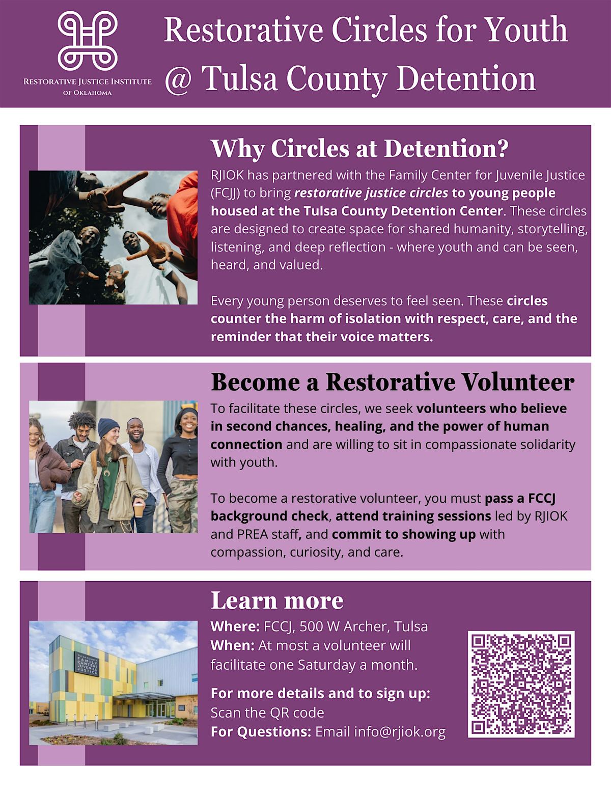 RJIOK Volunteer Training: Restorative Circles for Youth at FCJJ
