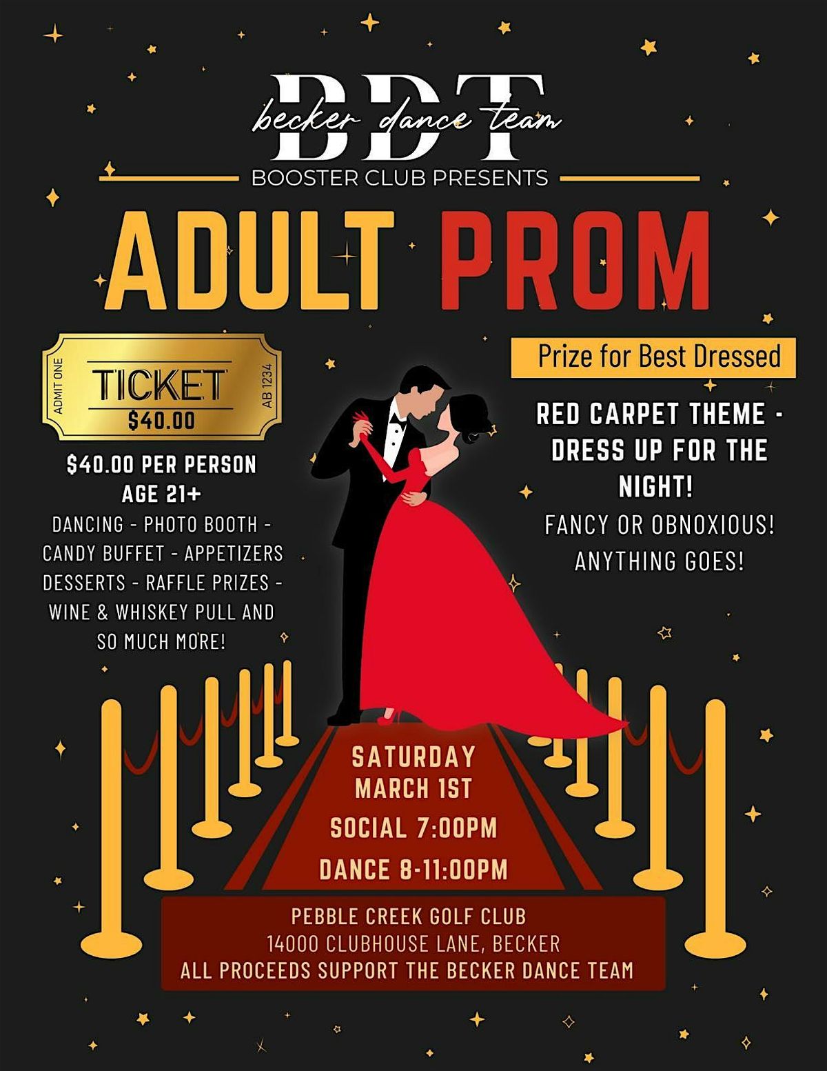 Adult Prom 2.0 Red Carpet Theme!