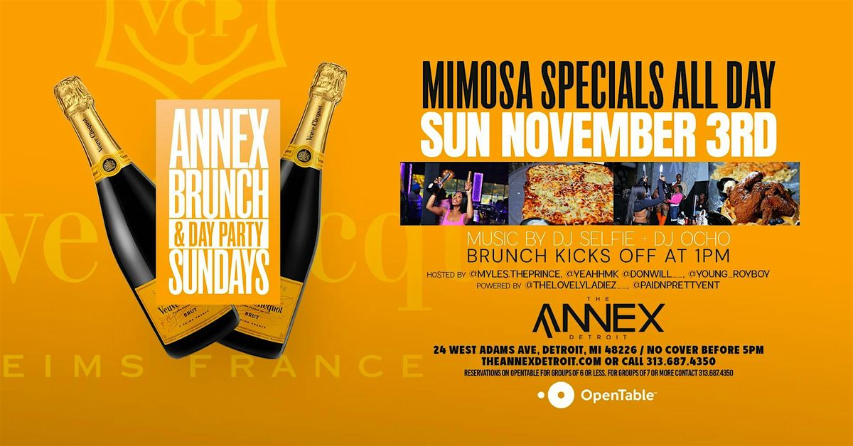 Annex Brunch & Day Party Sunday on November 3