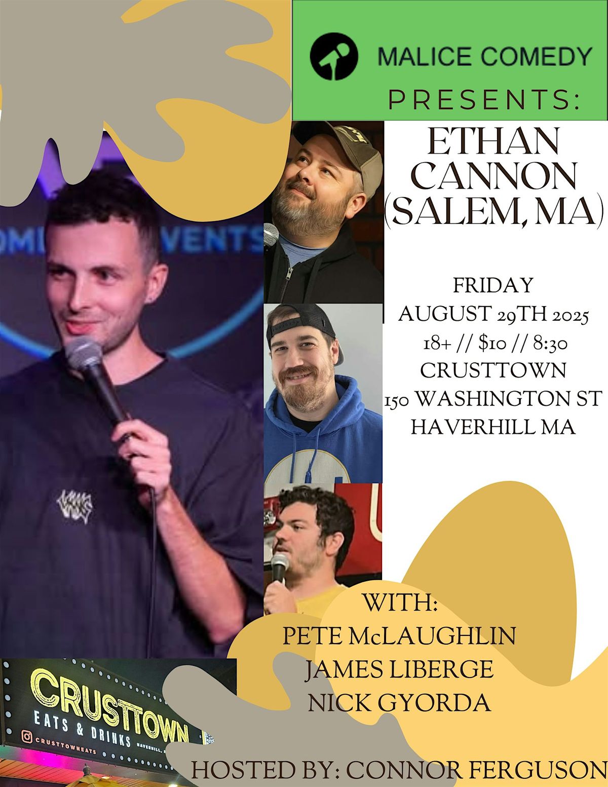 ETHAN CANNON Live comedy at CRUSTTOWN