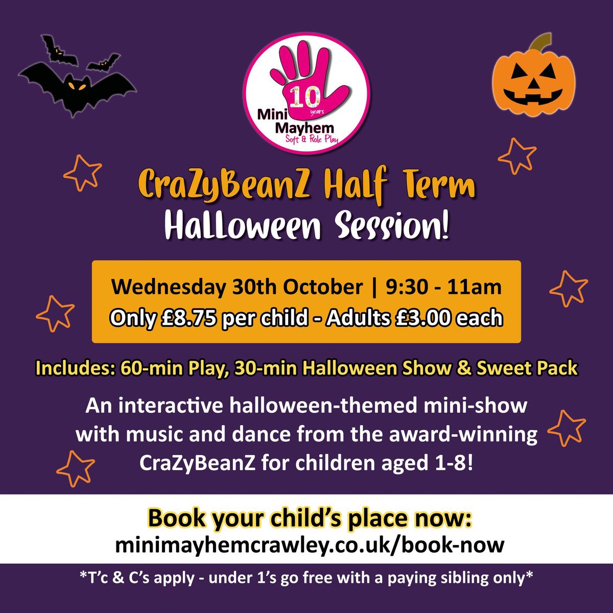 CraZyBeanZ Half Term Halloween Session! ?