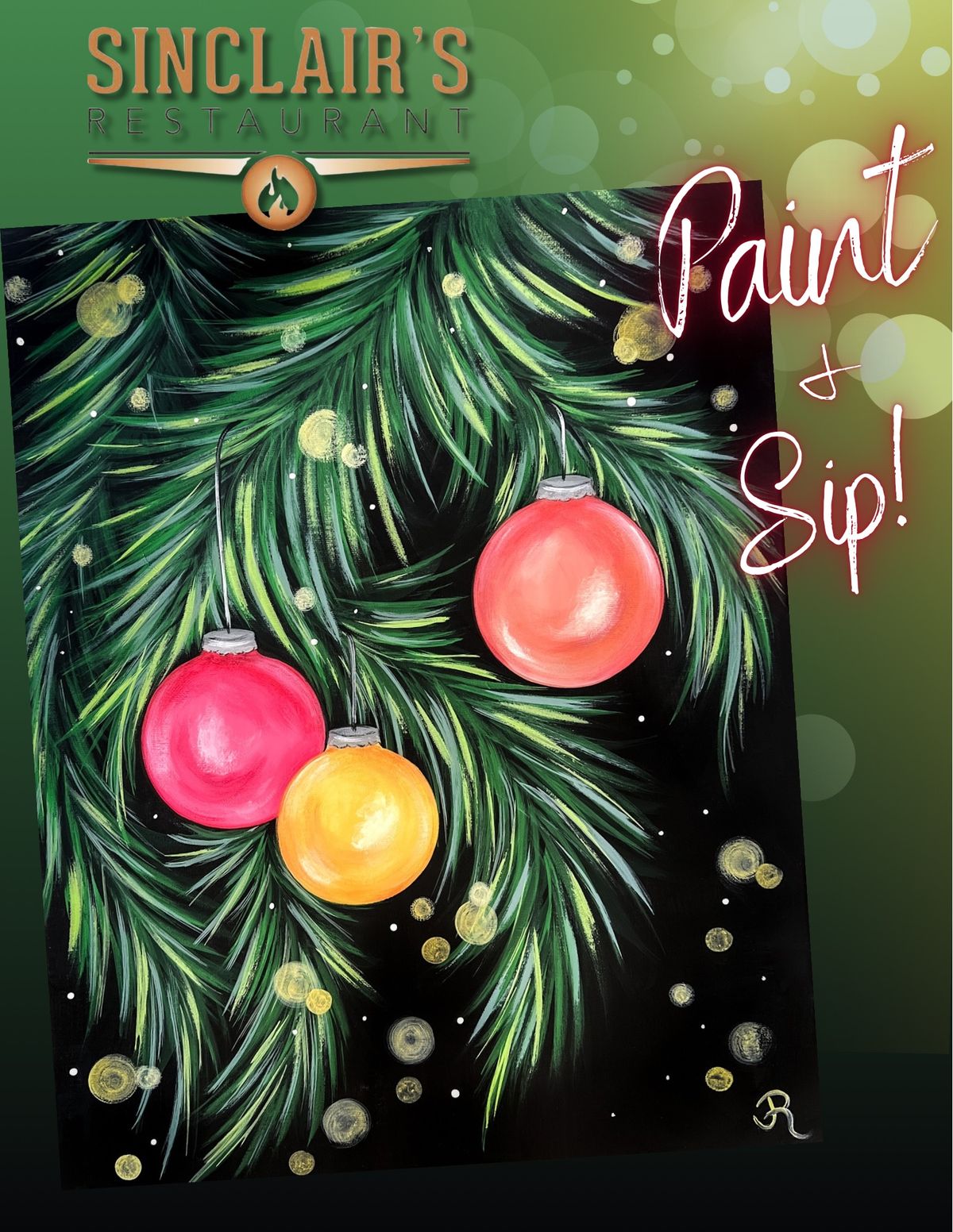 Christmas Paint & Sip at Sinclair\u2019s!