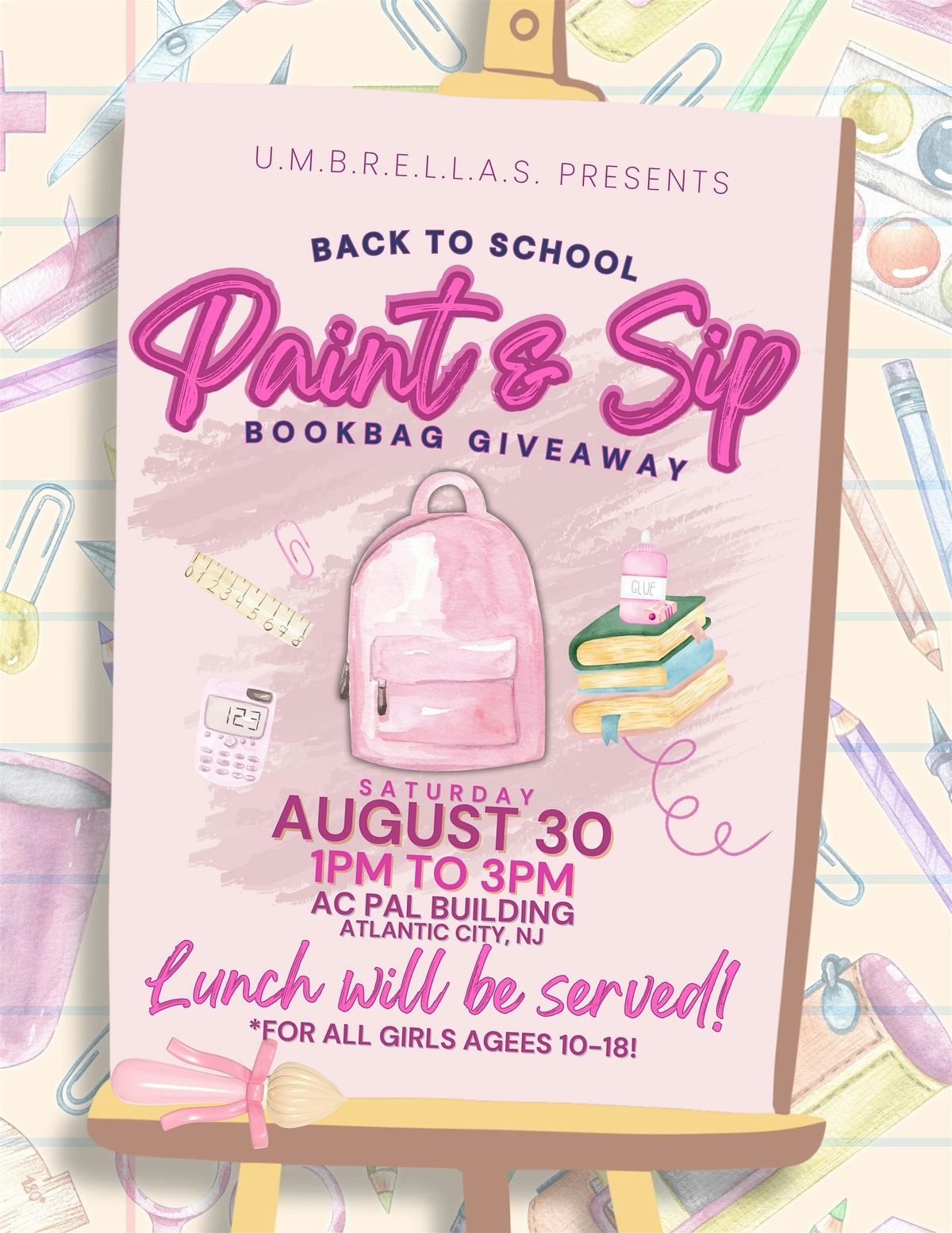 U.M.B.R.E.L.L.A.S. Paint & Sip Book Bag Giveaway.