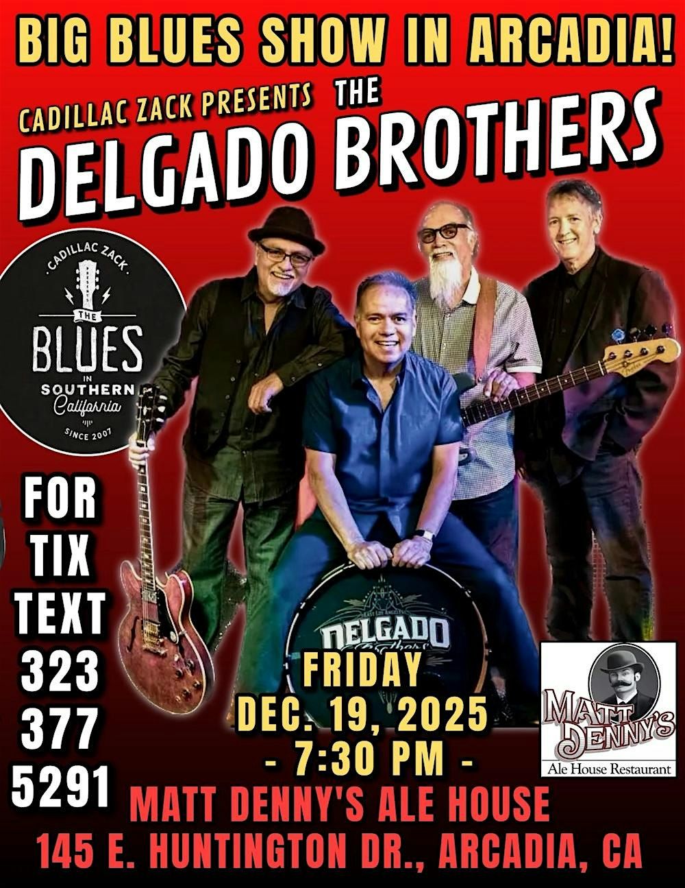 THE DELGADO BROTHERS - Los Angeles Blues & Soul Legends - in Arcadia!