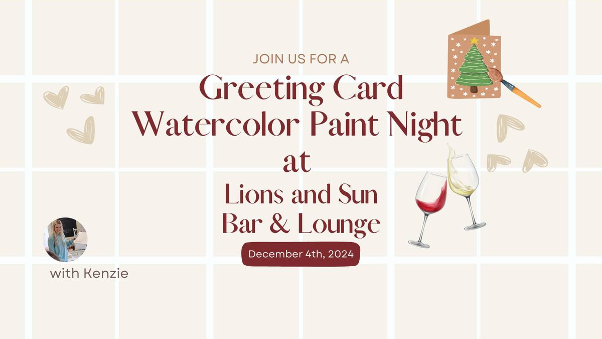 Greeting Card Watercolour Paint Night at Lions and Sun Bar & Lounge