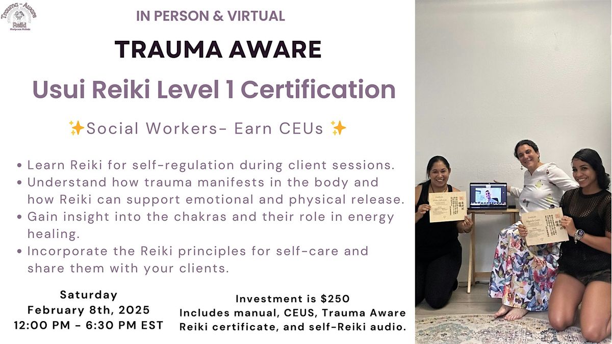 Trauma Aware Usui Reiki Level 1 Certification Class