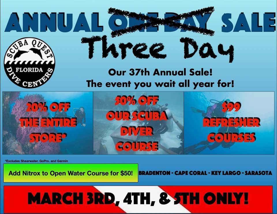 Pre Sale club event, Scuba Quest - Sarasota, 1 March 2023