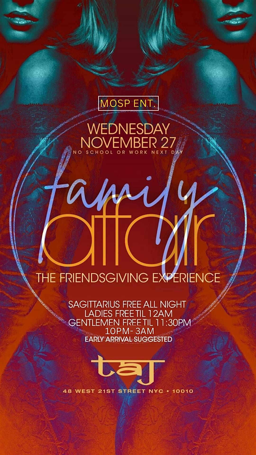 Family Affair Friendsgiving Party  @ Taj Lounge