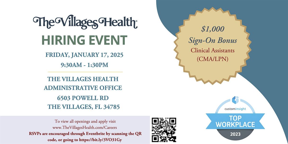 The Villages Health Hiring Event - January 17th