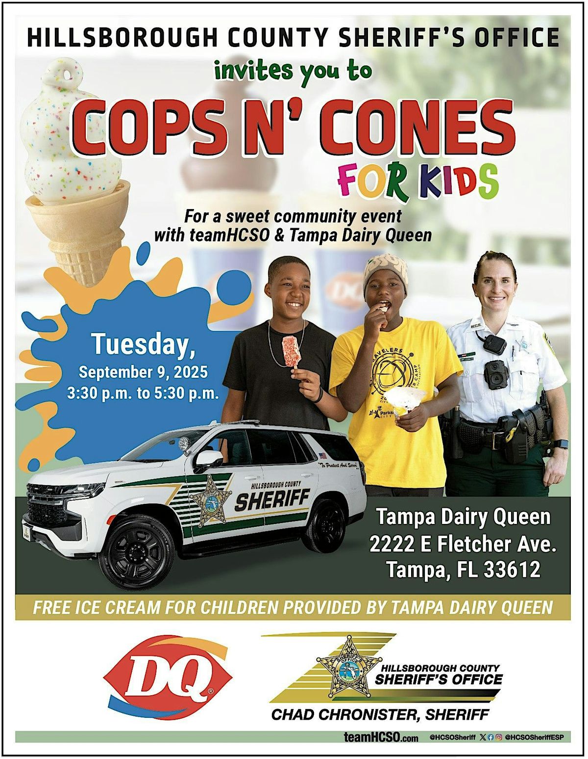 "Cops N' Cones" Hillsborough County Sheriff's Office & DQ