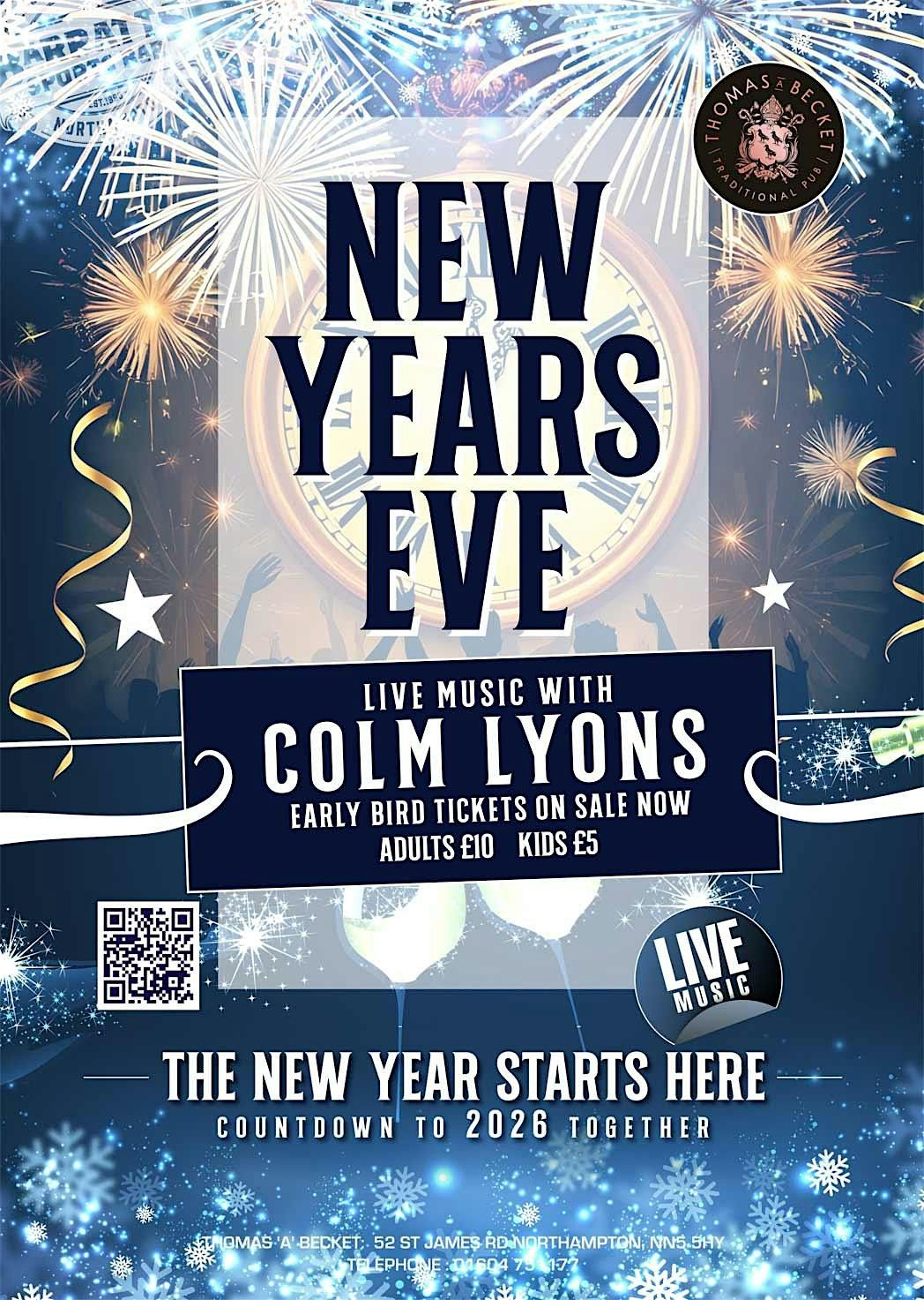 New Year\u2019s Eve at The Thomas A Becket \u2014 Live Music with Colm Lyons