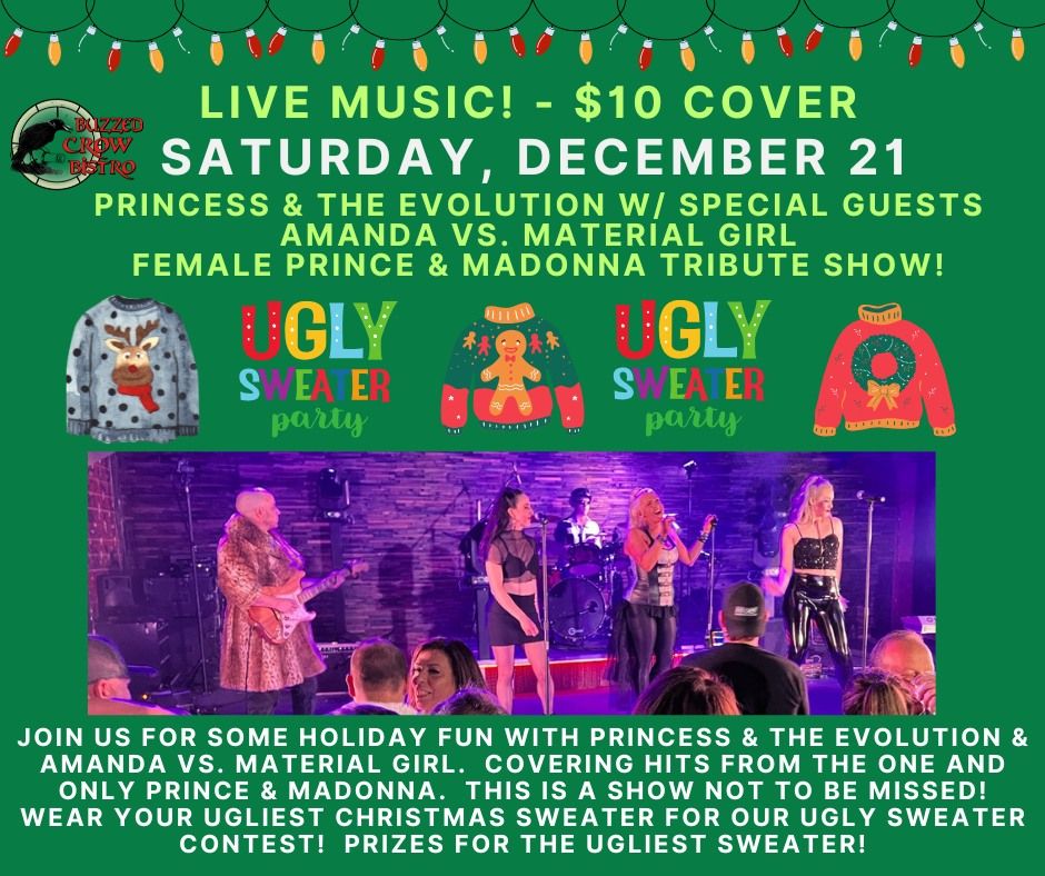 Live Music! - Ugly Sweater Party! - Madonna & Prince Female Tribute!