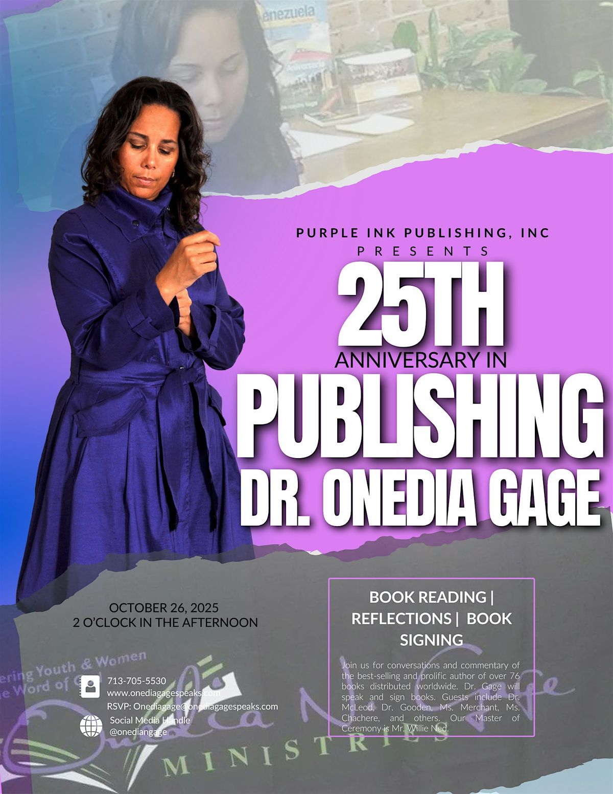 The 25th Anniversary in Publishing of Dr. Onedia Gage