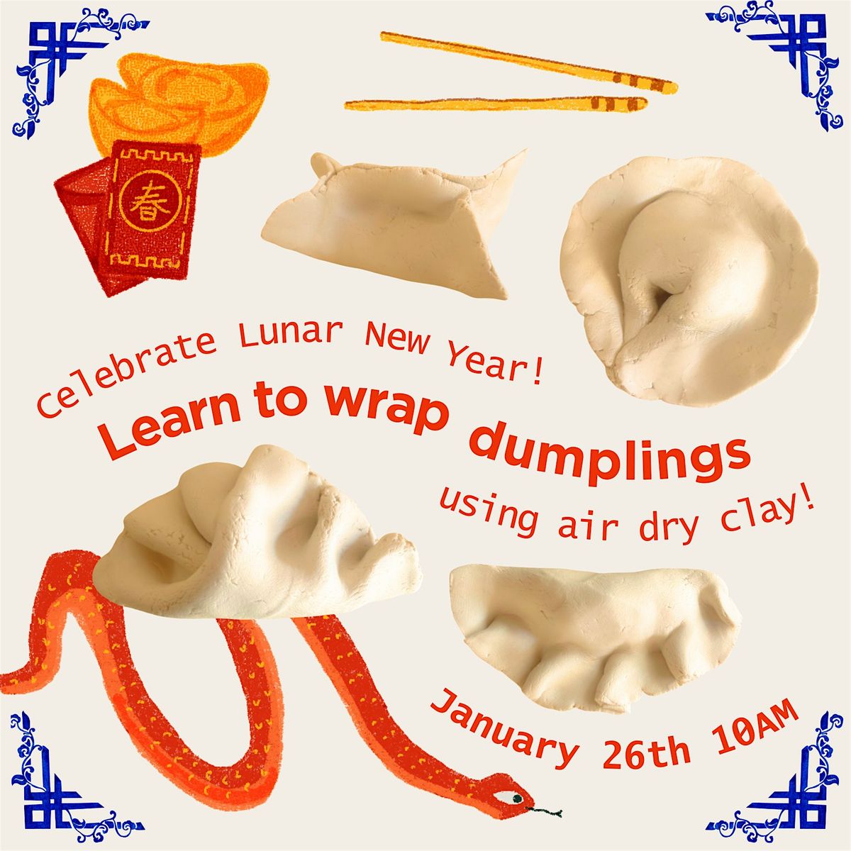 Learn to Wrap Dumplings using Air Dry Clay