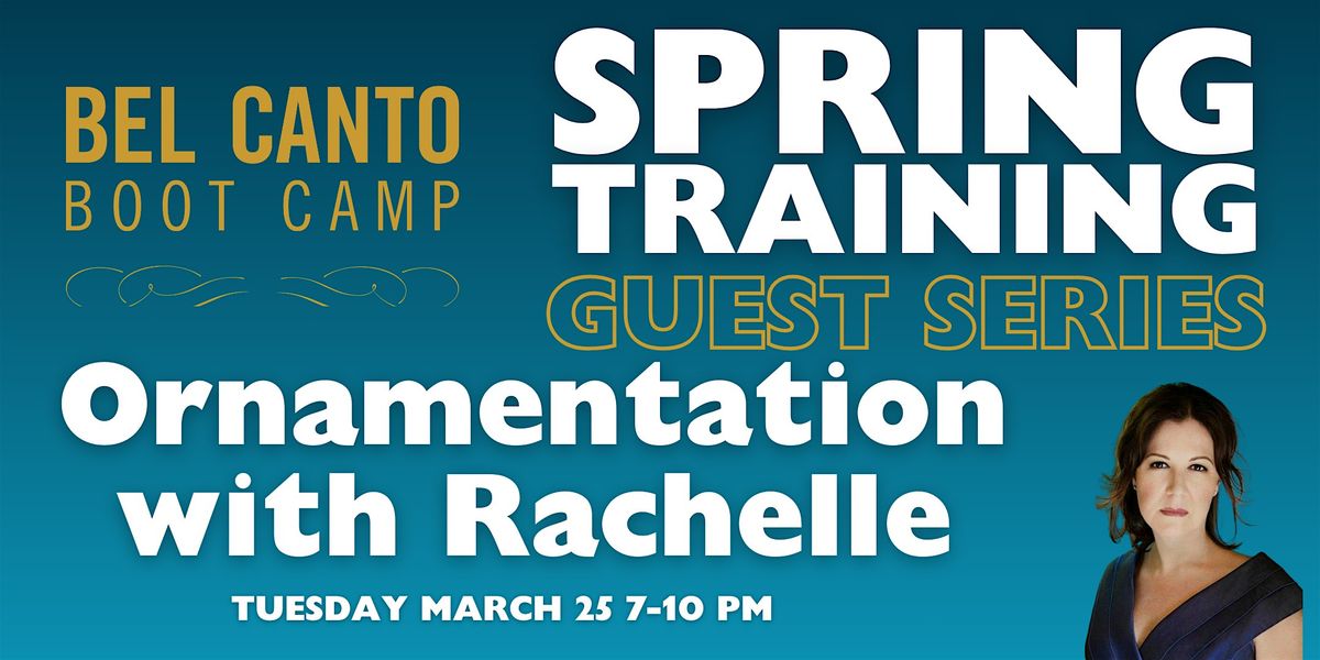 Spring Guest Series: Ornamentation and Variation with Rachelle Jonck