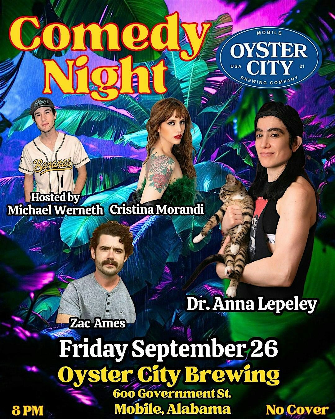 Comedy Night at Oyster City Brewing starring Dr. Anna Lepeley (Mobile, AL)