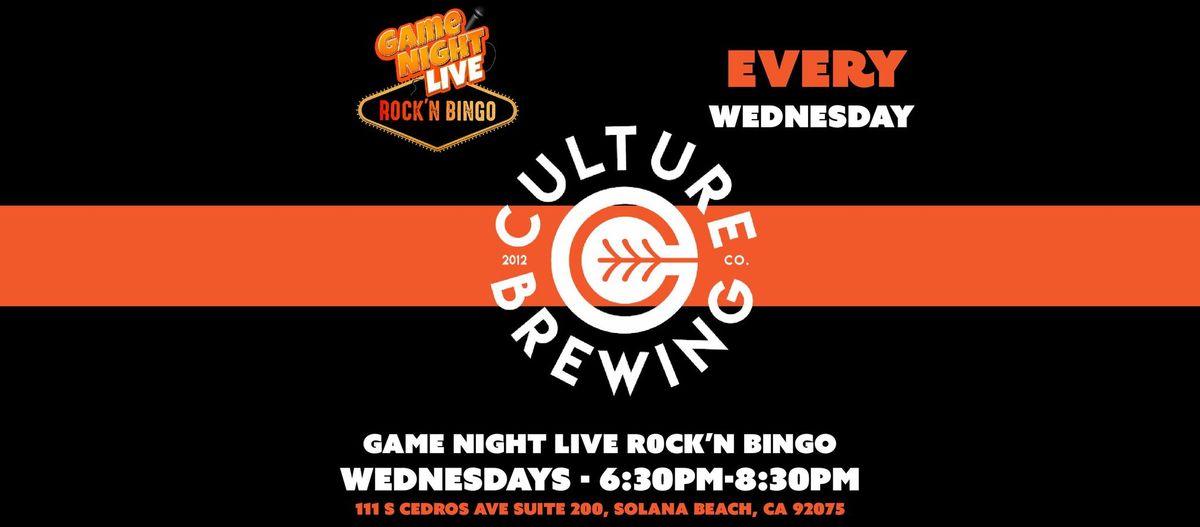 Game Night Live R0CK'N Bingo at Culture Brewing